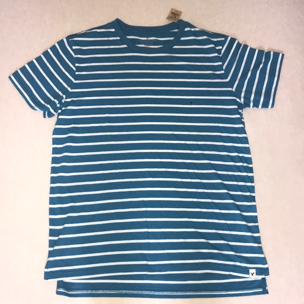 NWT American Eagle Men's Teal Striped Tee